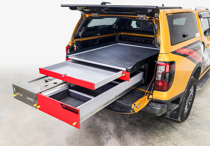 Camp Kitchen Drawer with A Sliding Top for Pickup Truck Bed